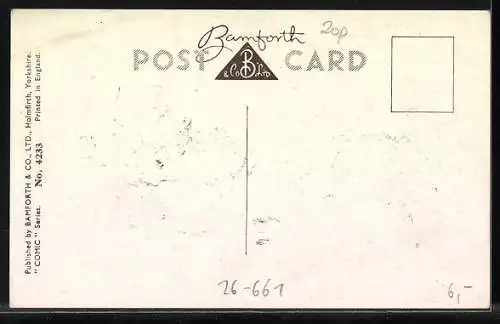 Künstler-AK Arnold Taylor: Zwei betrunkene Männer versuchen eine Kuh zu melken, Not a drop, Bill! Musht be `cos its...