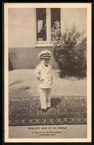 AK Chicago, A Century of Progress 1933, Capitaine Werner Ritter, der kleinste Mann der Welt