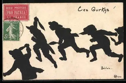 Künstler-AK sign. H. Delalain: Les Gurkas