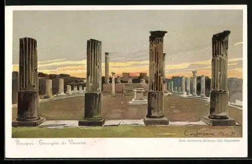Künstler-AK Pompei, Tempio di Venere