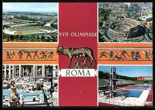 AK Roma, XVII Olimpiade, Schwimmbad, Trevi-Brunnen, Stadion