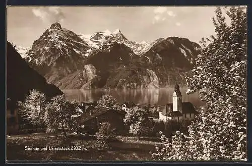 AK Sisikon, Teilansicht, Blick über den See auf den Uristock