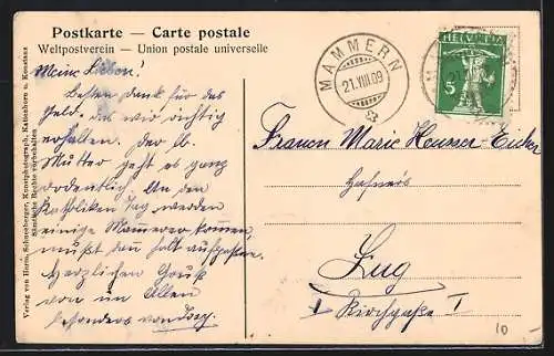 AK Mammern a. Untersee, Ortspanorama mit Umgebung aus der Vogelschau