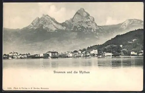 AK Brunnen, Panorama mit Mythen vom Wasser aus