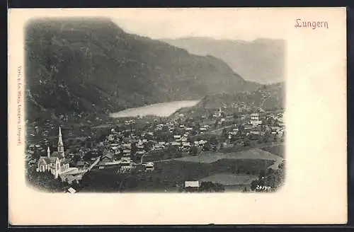 AK Lungern, Totalansicht aus der Vogelschau