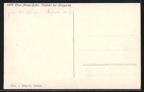 AK Langwies, Chur-Arosa-Bahn, Viadukt