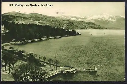 AK Ouchy, Les Quais et les Alpes