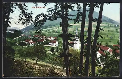 AK Langenbruck, Totalansicht vom Waldrand aus