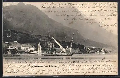 AK Le Bouveret, Lac Leman, Uferpartie mit Segelbooten