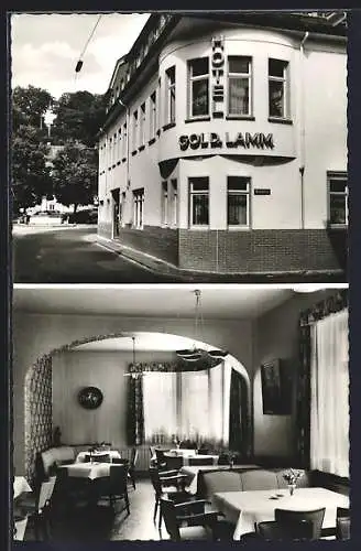 AK Idstein, Hotel zum Gold. Lamm, Aussenansicht, Innenansicht