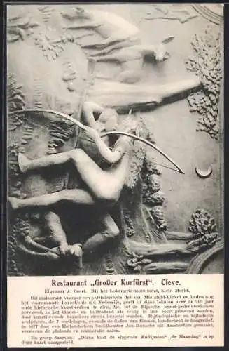 AK Bad Cleve, Restaurant zum grossen Kurfürsten, Wandrelief