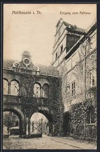 AK Mühlhausen i. Thür., Eingang zum Rathaus