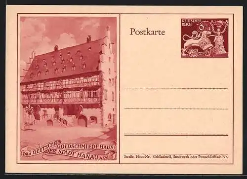 Künstler-AK Hanau a. M., Das Deutsche Goldschmiedehaus, Ganzsache