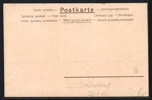 Künstler-Lithographie Paul Hey: Feldarbeiter zündet sich in der Dämmerung eine Zigarette an