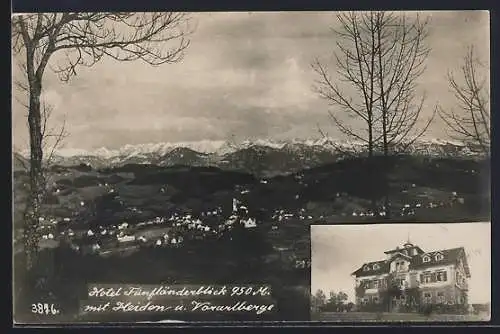 AK Heiden, Aussicht vom Hotel Fünfländerblick mit Blick auf Heiden und Vorarlberge