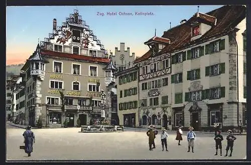 AK Zug, Hotel Ochsen mit Kolinplatz