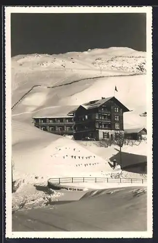 AK Inner-Arosa, Pension Sonnenhalde im Schnee