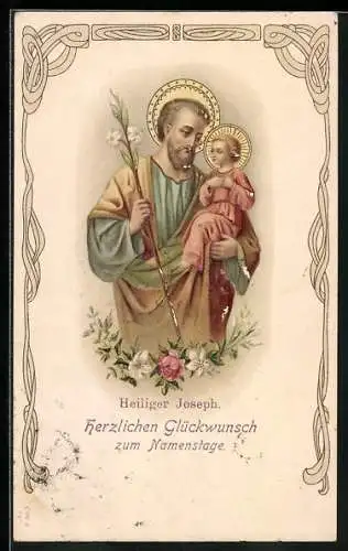 AK Heiliger Joseph mit dem Jesuskind