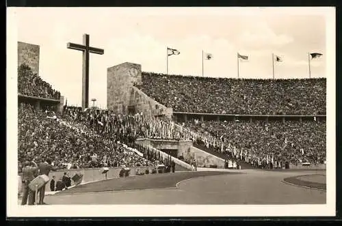 AK Berlin, 75. Deutscher Katholikentag, Pontifikalmesse im Olympiastadion