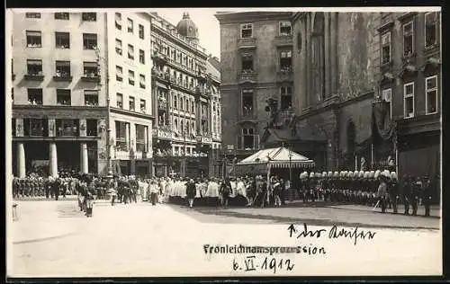 AK Wien, Fronleichnamsprozession im Jahr 1912