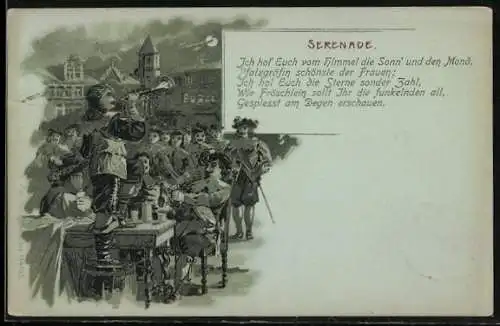 Lithographie Behüt Dich Gott!, Serenade
