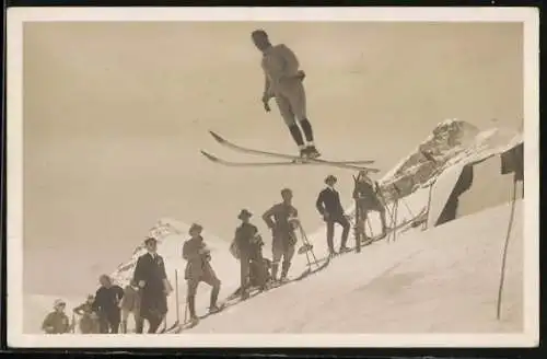 AK Ski-Sport auf dem Jungfraujoch, Sprunghügel