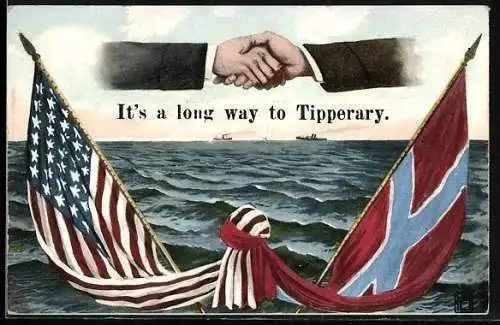 AK Fahnen von Norwegen und der USA