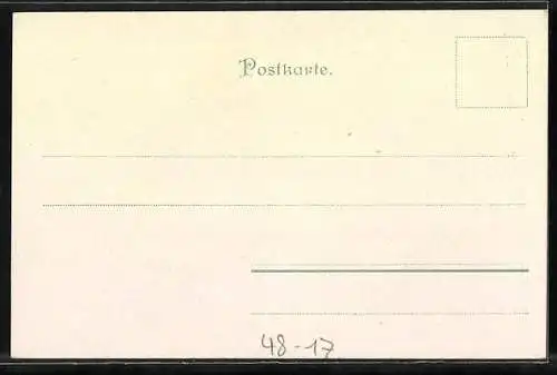 Lithographie Männer beobachten Frau mit Monokel