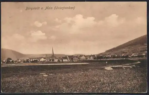 AK Bürgstadt a. Main, Blick auf Ort und Kirche