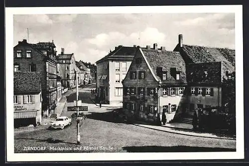 AK Zirndorf, Marktplatz und Fürther Strasse