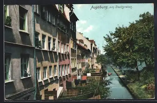 AK Augsburg, Ansicht am Stadtgraben