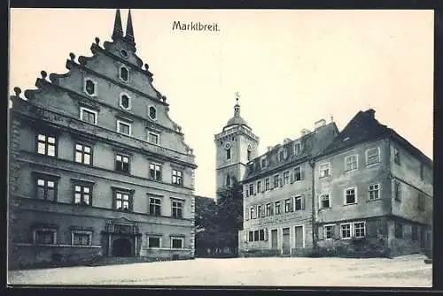 AK Marktbreit, Kirche mit Vorplatz