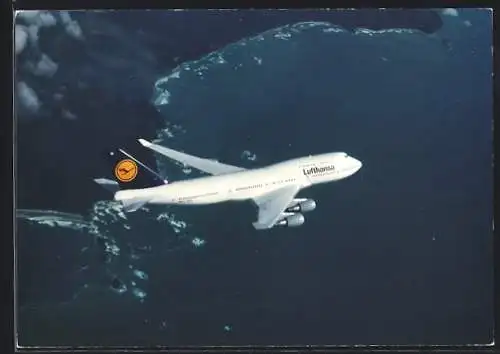 AK Flugzeug Boeing 747-400 der Lufthansa