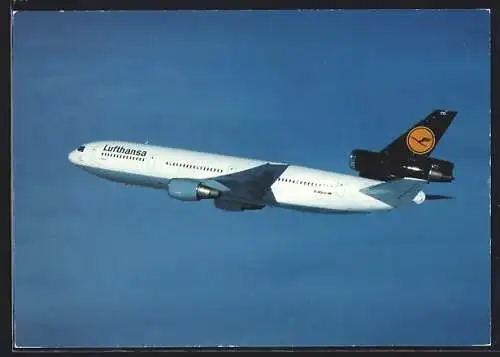 AK Flugzeug McDonnell Douglas DC 10 der Lufthansa im Flug