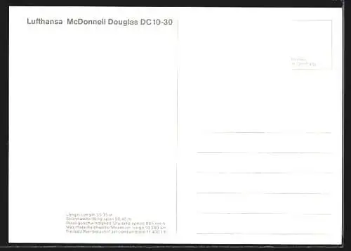 AK Flugzeug McDonnell Douglas DC 10 der Lufthansa im Flug