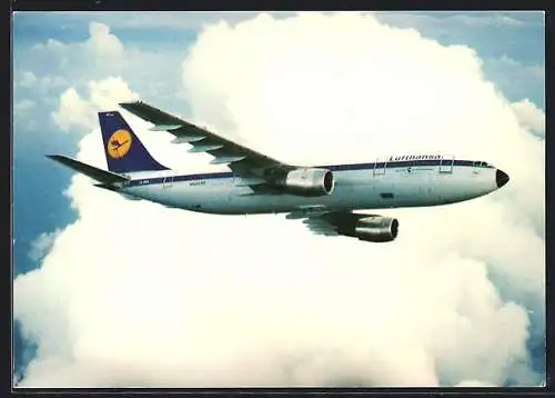 AK Flugzeug der Lufthansa A300 Airbus in der Luft