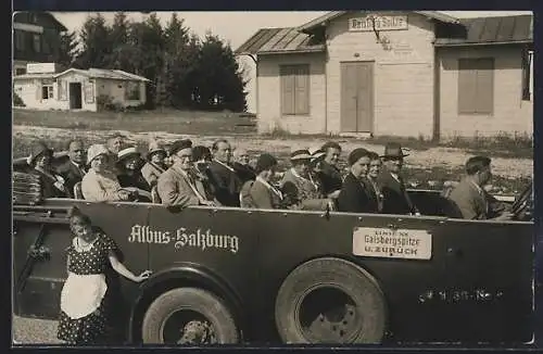 Foto-AK Autobus der Linie XII Gaisbergspitze und zurück, Albus-Salzburg