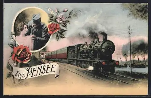 AK Eisenbahn unter Volldampf