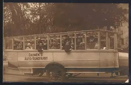 Foto-AK Autobus von Dahmens Auto-Rundfahrt