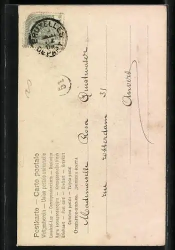 AK Amor flüstert einer Dame ins Ohr