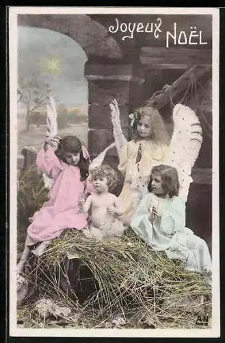 AK Betende Weihnachtsengel mit dem Christkind