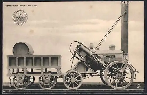 AK Stephensons Rocket, englische Eisenbahn