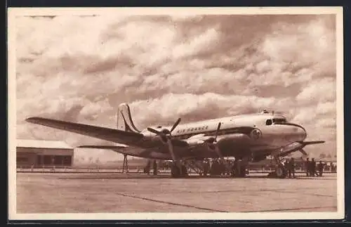 AK Flugzeug Douglas DC 4 der Air France
