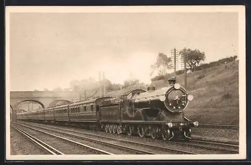 AK Down Bournemouth Express passing Clapham Cutting, Engine No. 467, Britische Eisenbahn