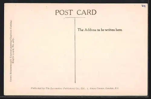 AK Down Bournemouth Express passing Clapham Cutting, Engine No. 467, Britische Eisenbahn