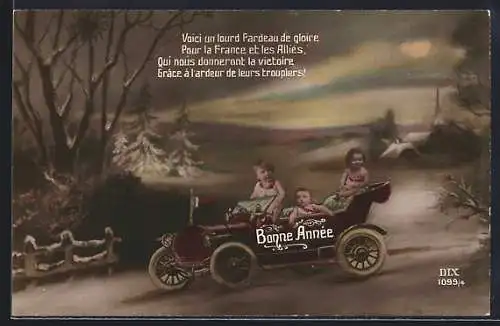 AK Auto mit Babys