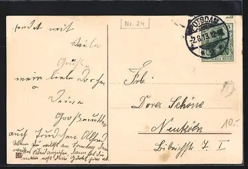 AK Flugzeug mit Rosen