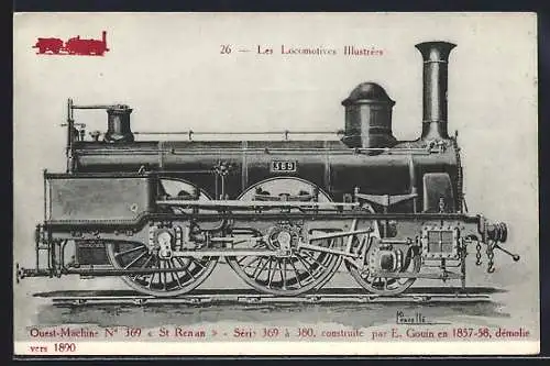 AK Ouest-Machine No. 369 St. Renan, französische Eisenbahn