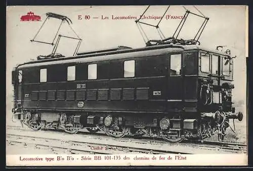 AK Locomotive Serie BB 101-135, französische Eisenbahn