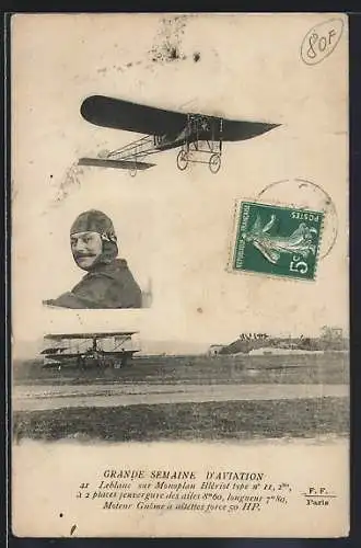 AK Leblanc sur Flugzeug Monoplan Blériot type no. 11
